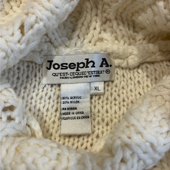 Joseph A White Cable Knit Cowl Neck Sweater - Picture 11 of 11